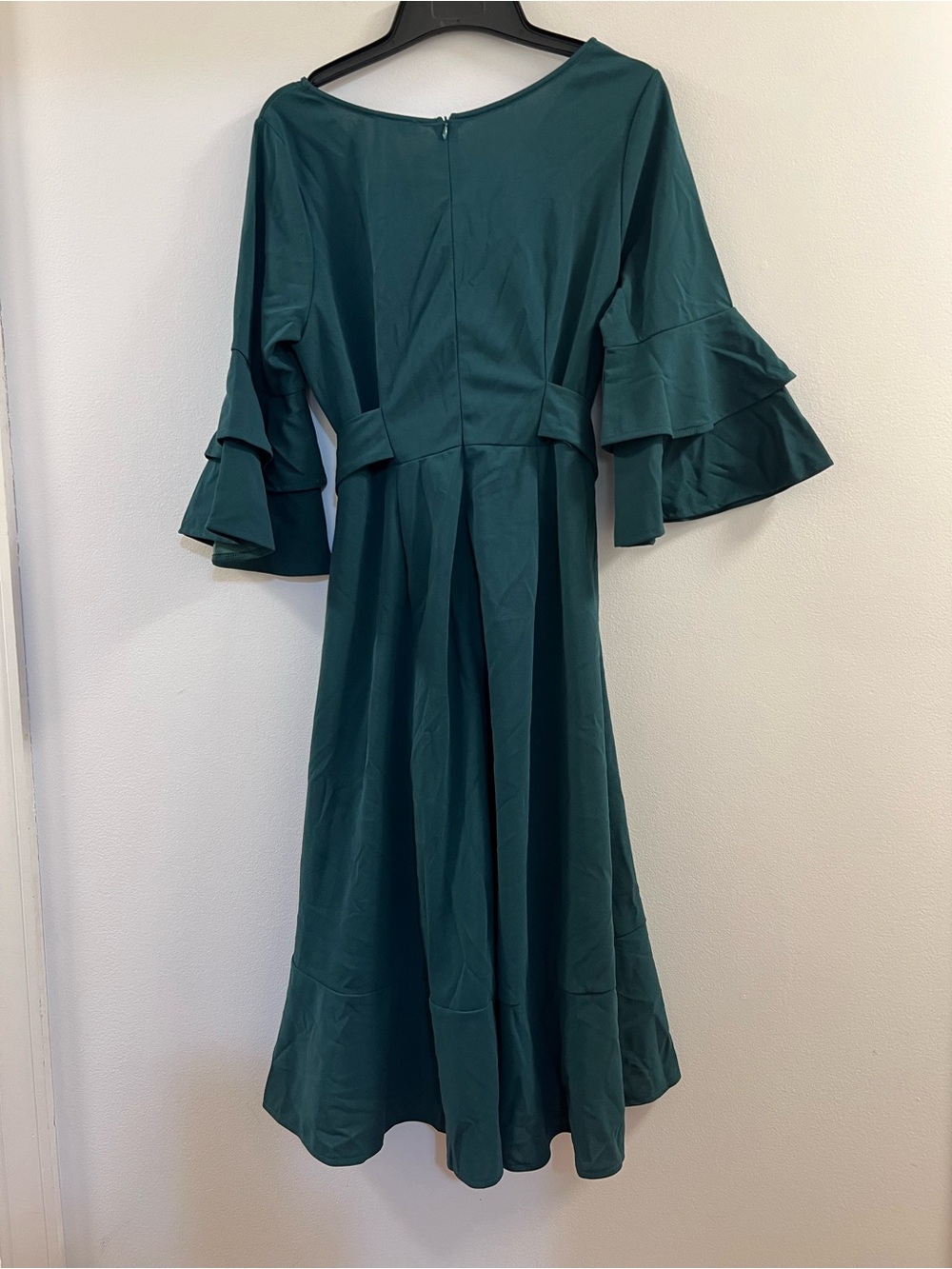 Talisea Formal Double Bell Sleeve VNeck High Low Split Ruffle Cocktail Dress oh. - Picture 11 of 13